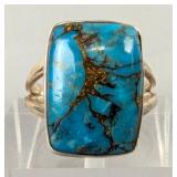 Copper Turquoise Cabochon Ring, Size 8 Copper Turquoise Cabochon Ring, Size 8