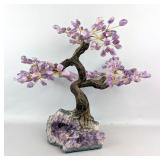 Polished Amethyst Gemstone Tree On Glazed Wood Base, 179 Stones, 14' Tall Polished Amethyst Gemstone Tree On Glazed Wood Base, 179 Stones, 14' Tall