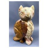 Polished Green Onyx Cat Statue, 6.25' Tall Polished Green Onyx Cat Statue, 6.25' Tall