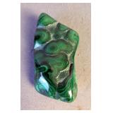 Polished Malachite Palm Stone Specimen, 3.75' x 2' Polished Malachite Palm Stone Specimen, 3.75' x 2'