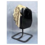 Indonesian Petrified Wood Specimen On Metal Display Stand, 7.25' Tall Indonesian Petrified Wood Specimen On Metal Display Stand, 7.25' Tall