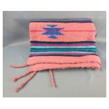 Navajo Woven Runner With Geometric Designs And Braided Fringe Navajo Woven Runner With Geometric Designs And Braided Fringe