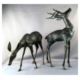 Bronze Style Deer Sculptures, Qty 2 Bronze Style Deer Sculptures, Qty 2