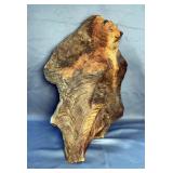 Carved Wood Wall Hanging Of Bear And Feather, Approx 21' x 14' x 12' Carved Wood Wall Hanging Of Bear And Feather, Approx 21' x 14' x 12'