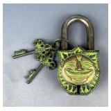 Decorated Padlock With 2 Keys, 5' x 2.5' Decorated Padlock With 2 Keys, 5' x 2.5'