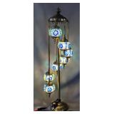 Turkish Mosaic Floor Lamp With 7 Globes, 47' Tall Turkish Mosaic Floor Lamp With 7 Globes, 47' Tall