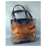 Trinity Ranch Embossed Leather And Hair-On-Hide Tote Bag Trinity Ranch Embossed Leather And Hair-On-Hide Tote Bag