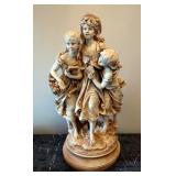 Marwal Chalkware Statue Depicting Three School Girls, Approx 26.4" x 12"