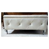 AmeriMattress Tufted Faux Leather Storage Ottoman/Trunk, Approx 18.5" x 30.5" x 18.5" 