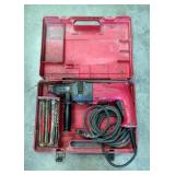 Hilti TE 10 Corded Rotary Hammer Drill, In Hard Case, Includes 3/8' Drill Bits, Qty 5, Powers On