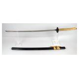 Shinwa Katana Sword, 28.25" Blade, Monkey Design On Guard, In Scabbard