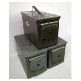 Metal Ammo Cans, 7" x 6" x 12", Qty 3 