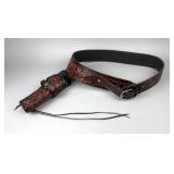 TJayz Tooled Leather Holster On Matching Belt, Marked 46 And 22 