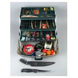  Plano Tackle Box With Contents, Including Lures, Shakespeare Platinum LX2000 Reel, Pflueger Skilkas