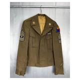 orld War II Era Military Uniform With 2nd Armored Division And 1st Sergeant Insignia, And Purple Hea