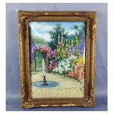 Garden Flowers Framed Print Under Convex Glass, 14.5" x 11.5"