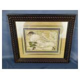 West Indies Map Print, Framed And Matted Under Glass, 25" x 16.5" 