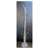 Vintage-Style Metal Coat And Hat Rack, Top Portion Rotates, 70" Tall 