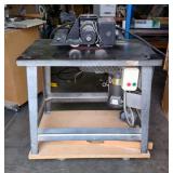 LA Weaver Industrial Shaper With Baldor Power Feed, Powers On, On Metal Table With Wheels 
