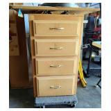 Rolling Wood Storage, Approx 40" x 20" x 31"