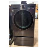 LG Mega Capacity Smart Front Load Washer, 5 cu. ft., Model WM6500HBA, With Pedestal, 52.5" x 27" x 3