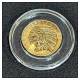 24k Gold Plated Coins Including, Fantasy Issue Reproduction 1849 Liberty Head $20 Double Eagle Coin,