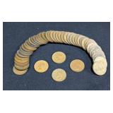 Canadian Pennies, Most Are 1940s-1960s, Qty Approx 45 