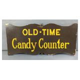 Old-Time Candy Counter Wood Sign, 28" x 13"