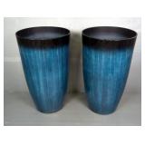 Glazed Plastic Planter Pots, 24" Tall, Qty 2, New In Box