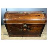 Steamer Trunk Marked "Old Timers 1983 L.P." With Hand Painted Accents, And Insert, 26.5" x 37" x 20"