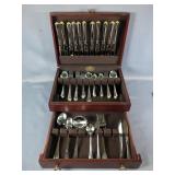 Onieda Stainless Steel With Gold Accents 12-Piece Flatware Set Including Serving Pieces, Approx 75, 