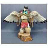 Navajo Kachina Eagle Dancer Figure, Signed Shirley Thomas 1-31-99, 13" Tall