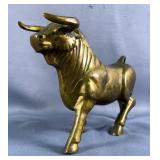 Brass Bull Figurine, 7" x 10" x 3"