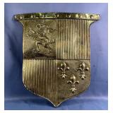 Metal Coat Of Arms Shield Wall Hanging, Approx 22" x 20"