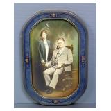 Domed Bubble Glass Frame With Colorized Image Of A Couple, 20.75" x 13.75"