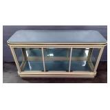 Display Cabinet With Mirrored Top And Glass Sides, Doors And Interior Shelf, 30" x 55.5" x 17.5