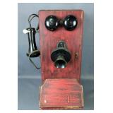 Western Electric Company Wooden Wall Hand Crank Telephone, #323BW