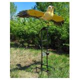 Metal Flying Gold Finch Rocker Garden Stake, Approx 75" x 60" 