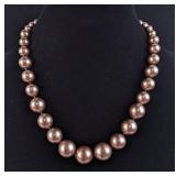 Mother Of Pearl Shell Pearl Necklace, 20" 