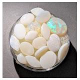 Polished White Opal Gemstone Cabochons, Qty. 17, 9.40CTW