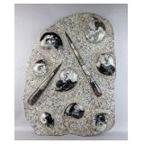 Large Orthoceras Fossil Plate, 26.5" x 20.25"