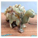 Polished Green Onyx Stegosaurus Statue, 3.5" Tall x 6" Long
