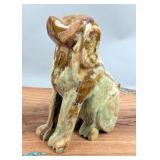 Polished Green Onyx Dog Statue, 6" Tall x 4.75" Long 