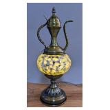Turkish Mosaic Table Lamp, 15" Tall 