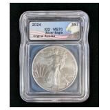  IGC MS70 Graded 2024 American Eagle .999 Fine Silver Dollar Coin