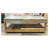 Wooden Work Bench With Lower Shelf, Approx 97” x 48” x 36”