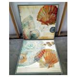 Framed Seashell Art, Both Signed Dominque