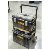 DeWalt Tough System 450 Modular Storage Stack, Including Rolling Base And 2 Toolboxes And Storage Bo