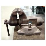 Vintage Bullet Vise With 5.5" Jaw, #11813, Bolted To Table