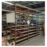 Metal Shelving Units With Adjustable Particle Board Shelves, 3 Units, Each 8